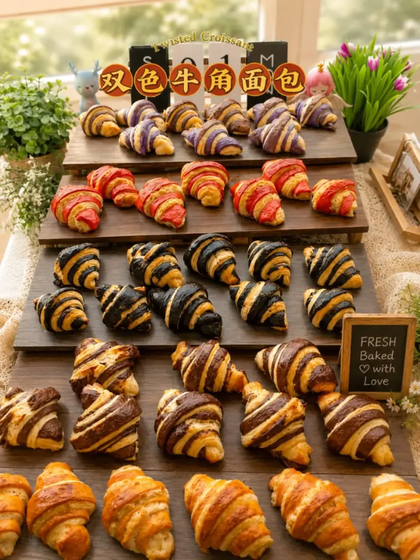 Twisted croissants display by Chef Hang